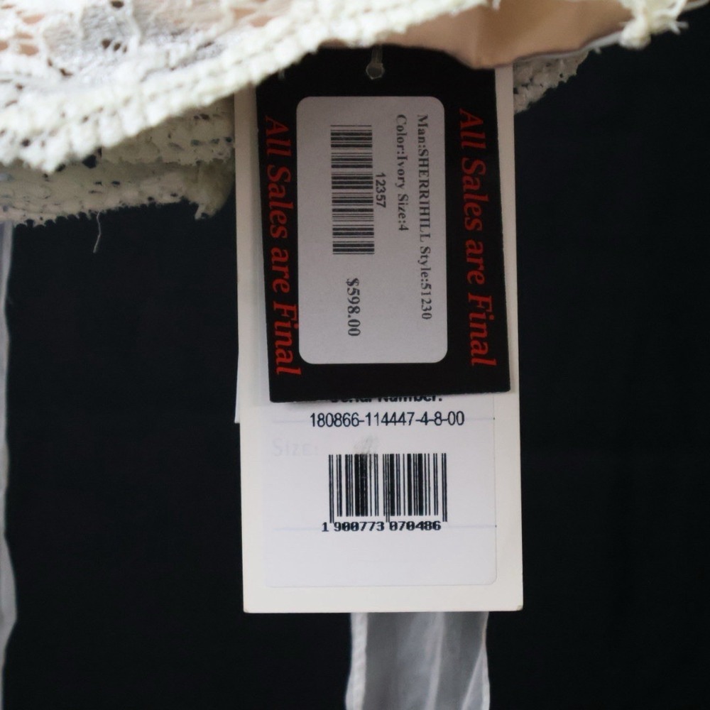 Sherri Hill 51230 Ivory Lace Pearl Mermaid Prom Formal Gown NWT Size 4 w/ Bag - Picture 15 of 16